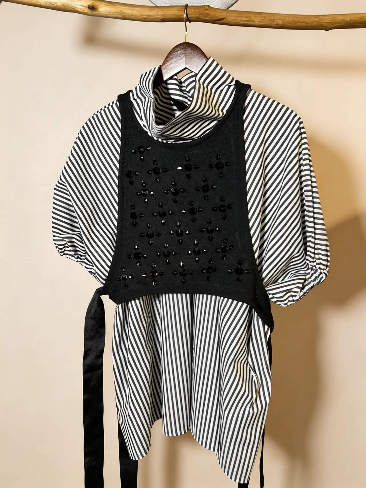 Gestreifte Rollkragen Bluse