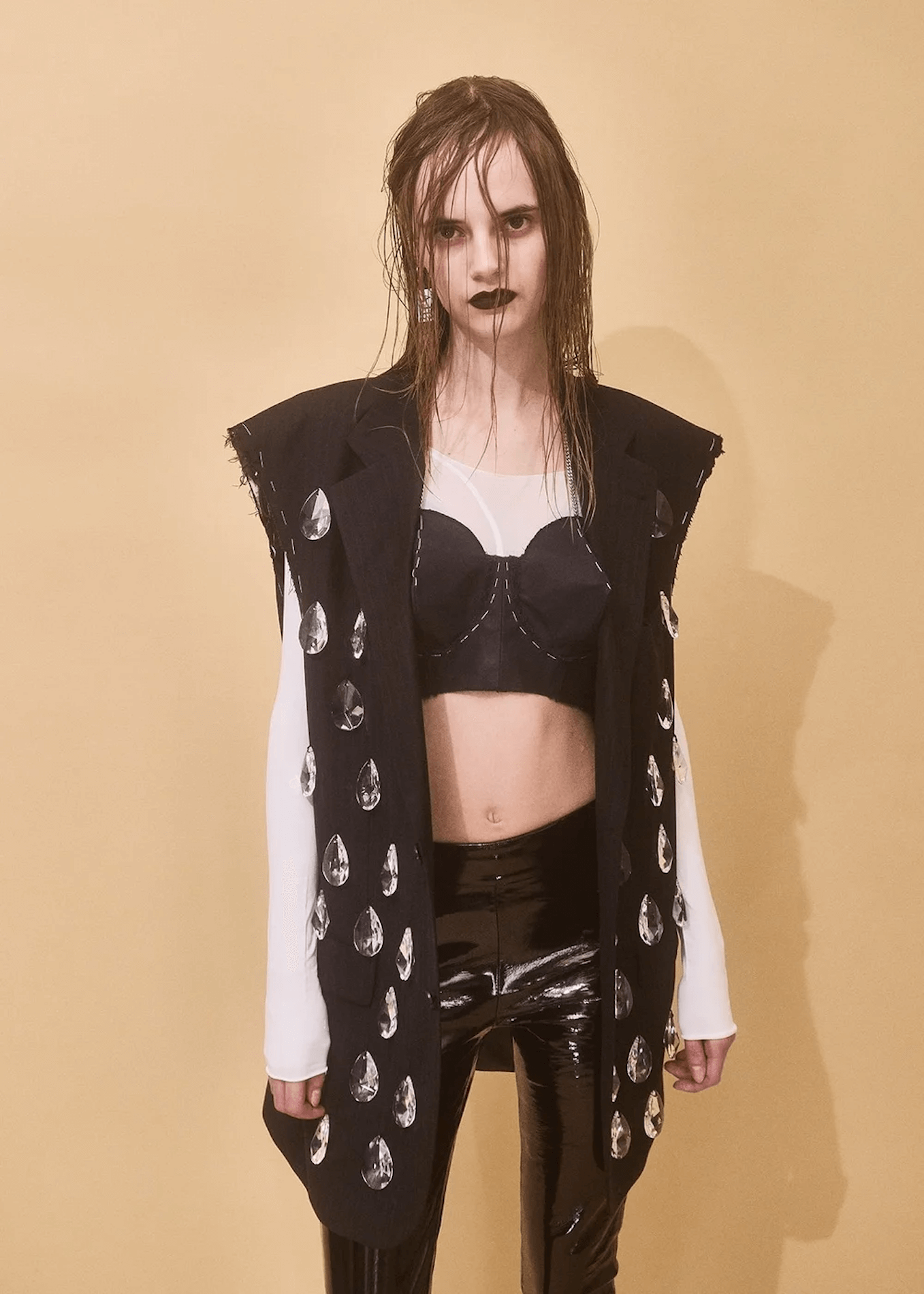 Dekonstruierter Kristall Nadelstreifen Blazer