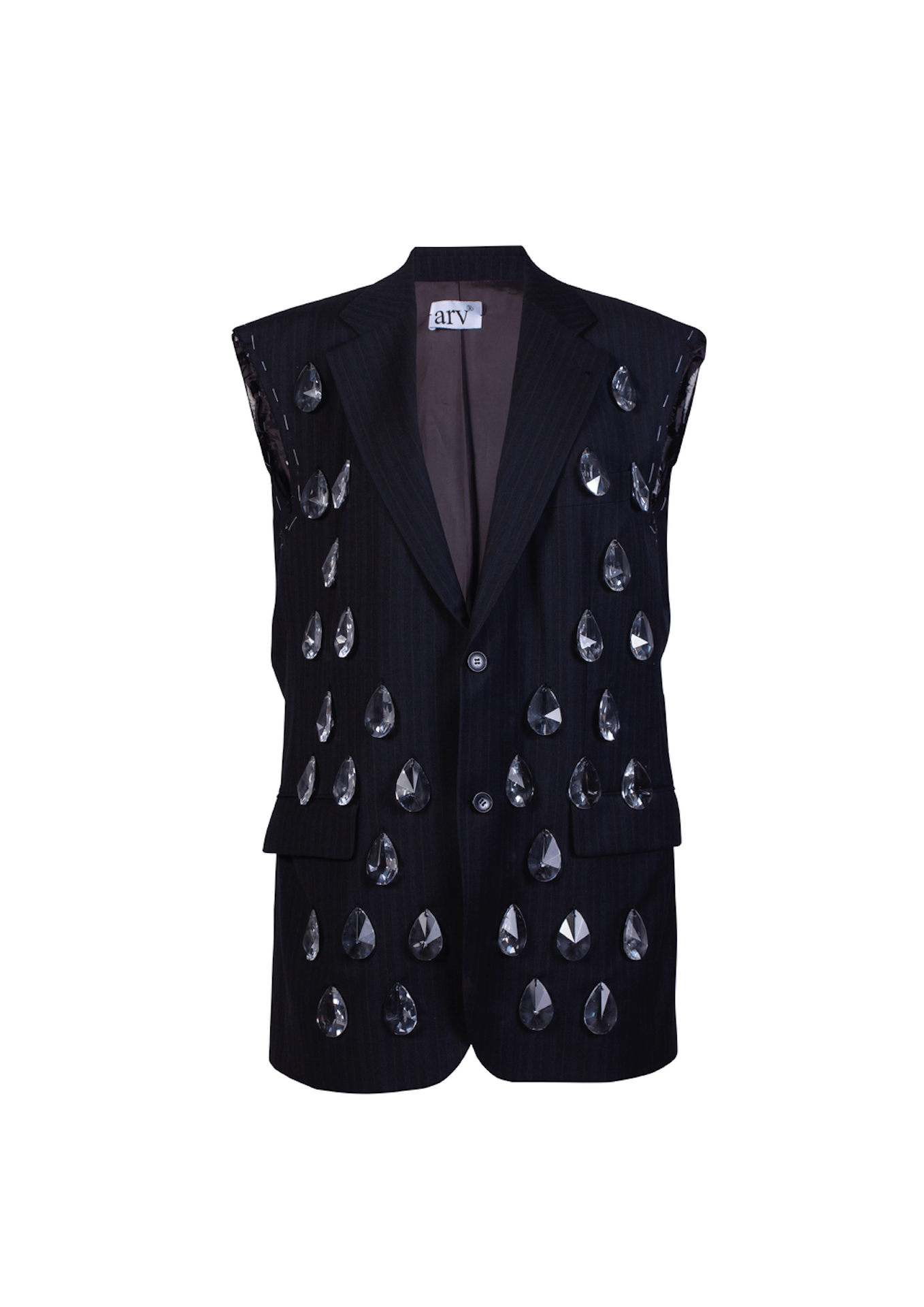 Dekonstruierter Kristall Nadelstreifen Blazer