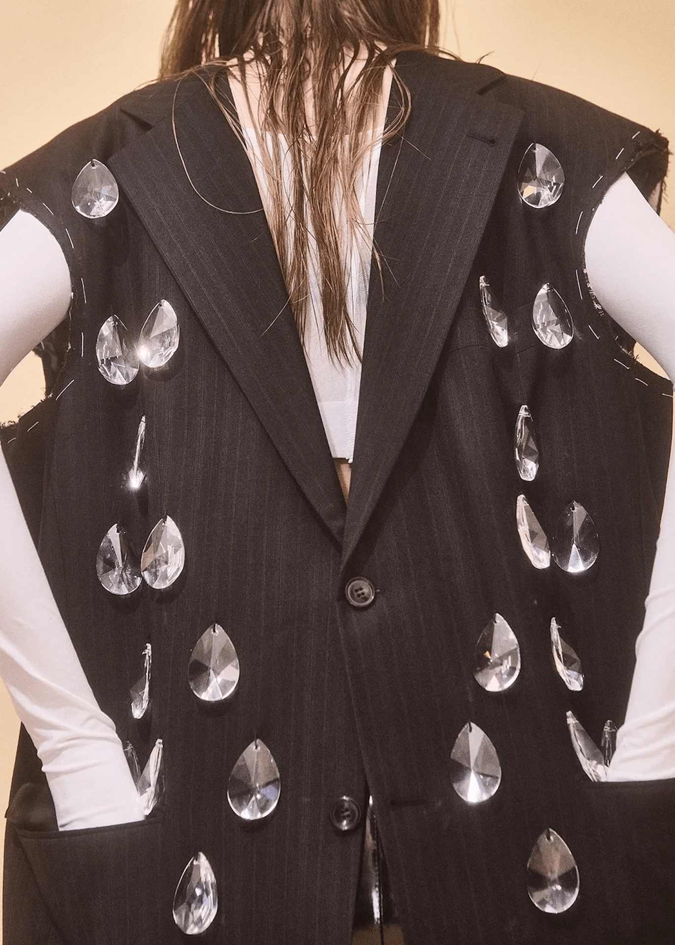 Dekonstruierter Kristall Nadelstreifen Blazer