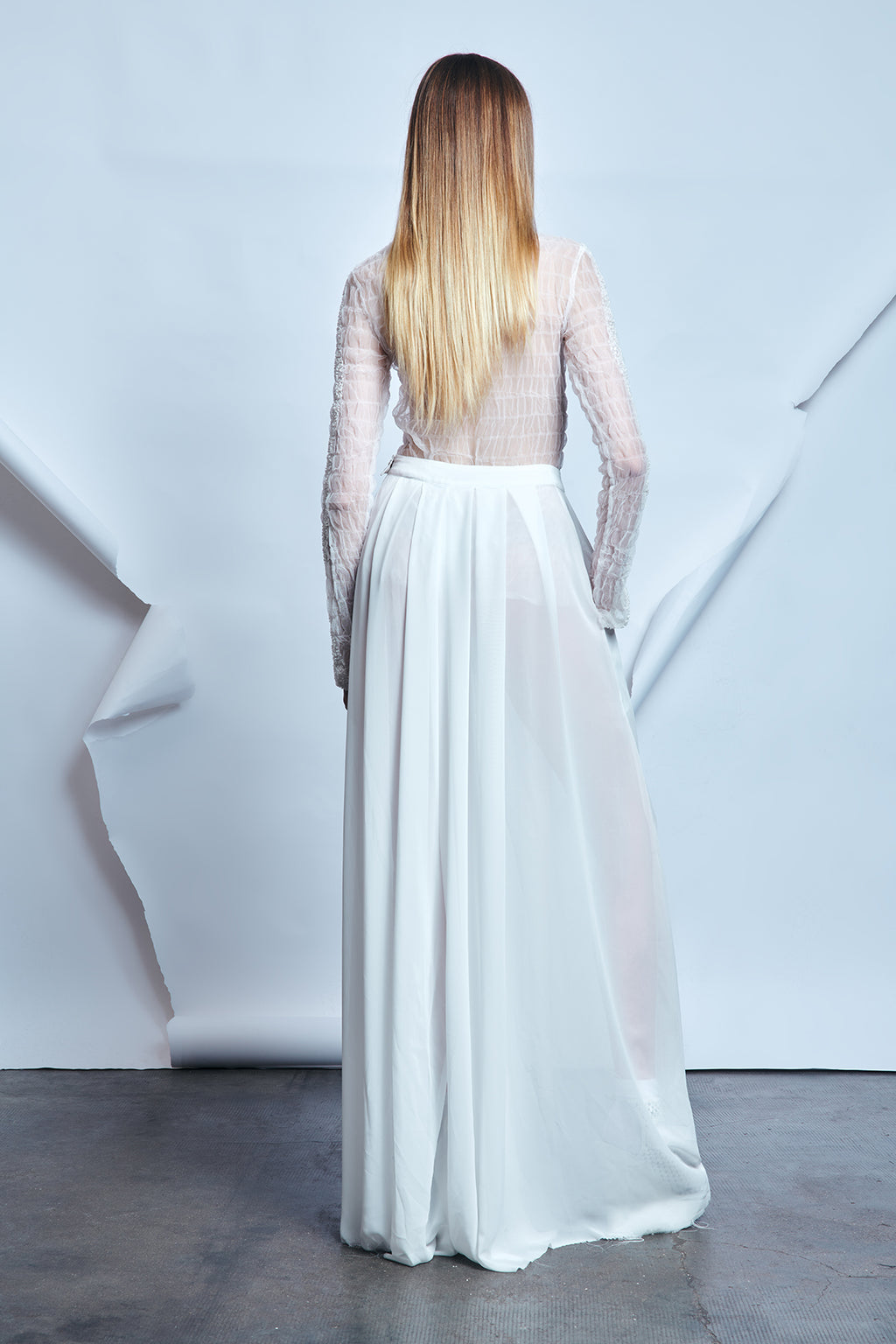 Besticktes, durchsichtiges Oberteil