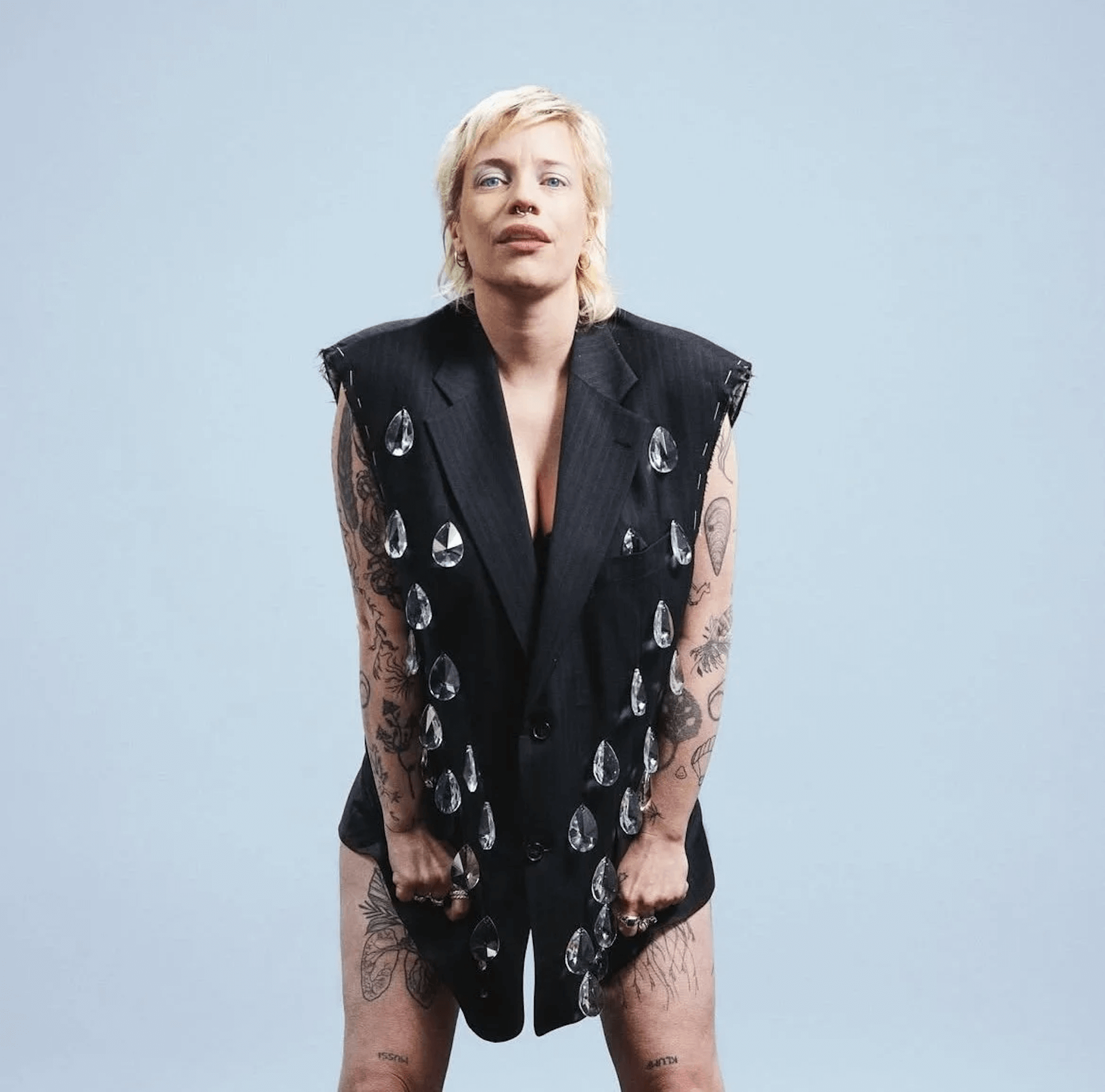 Dekonstruierter Kristall Nadelstreifen Blazer