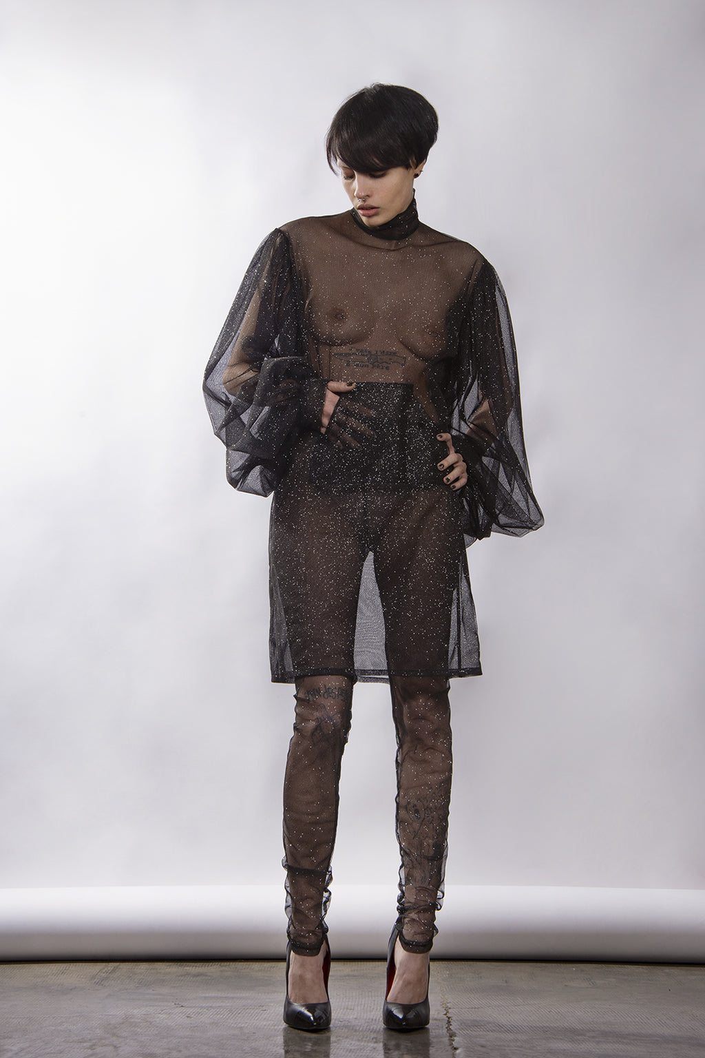 Durchsichtiges Sweatshirtkleid