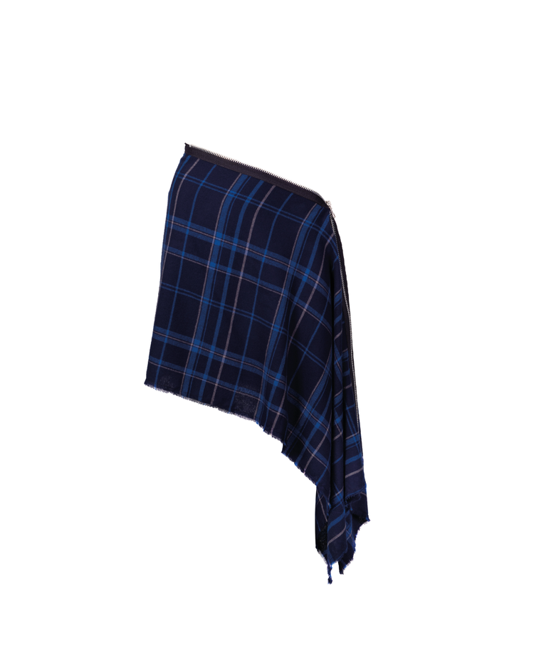 ASYMMETRISCHER TARTAN-ROCK MIT REISSVERSCHLUSS