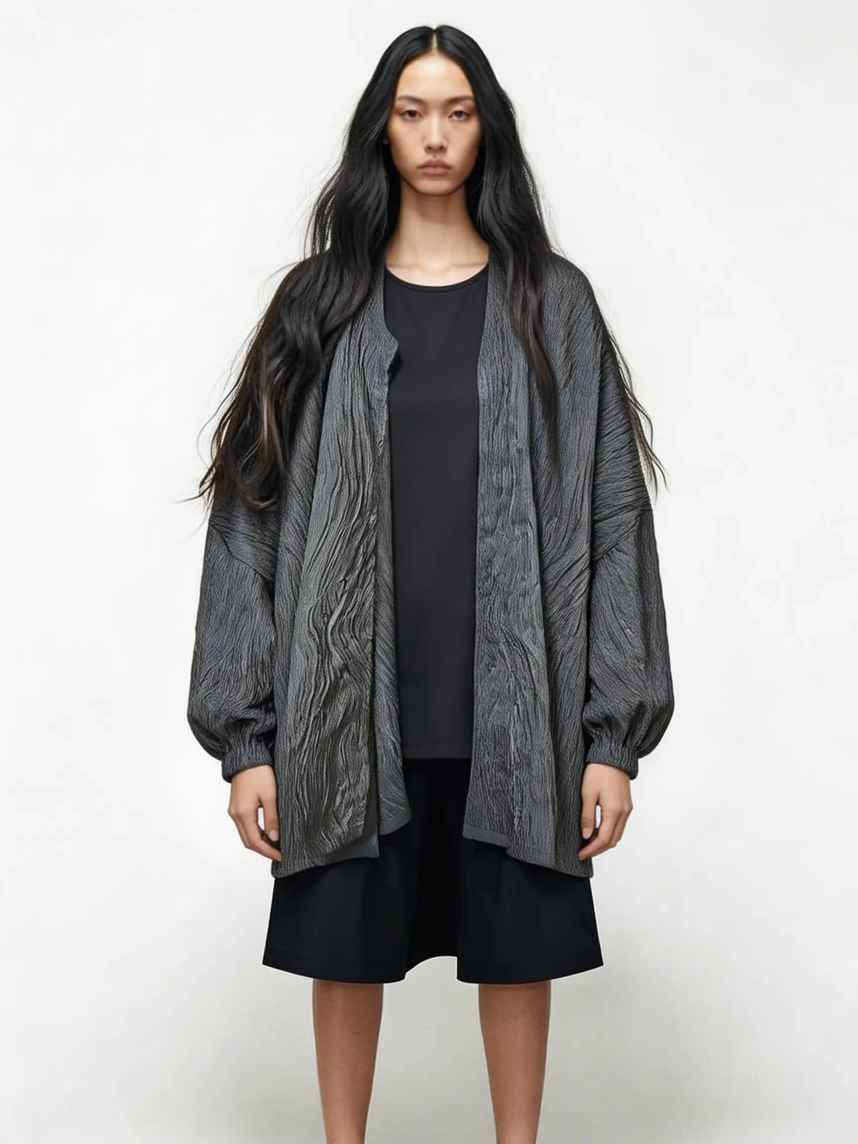 Strukturierte Offene Jacke