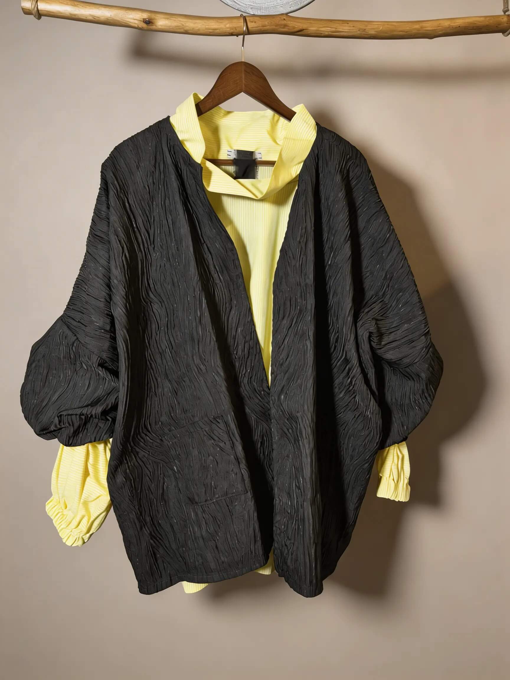 Strukturierte Offene Jacke