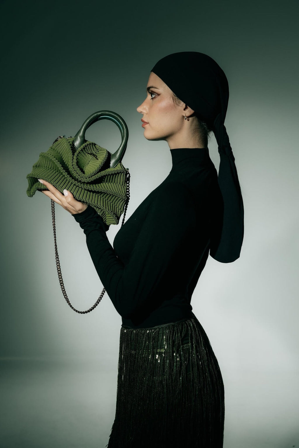 Balom Attesa Handtasche mit Kette Pesto