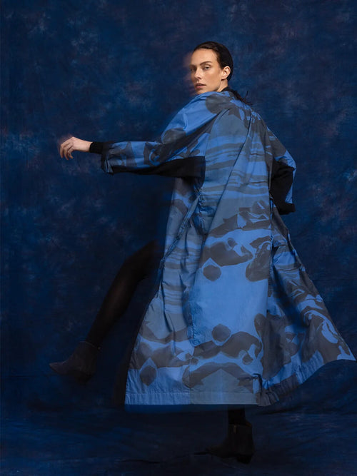 RE-GARDE Jacket 001 fine art print padded cotton jacket front view at NOUS Studio