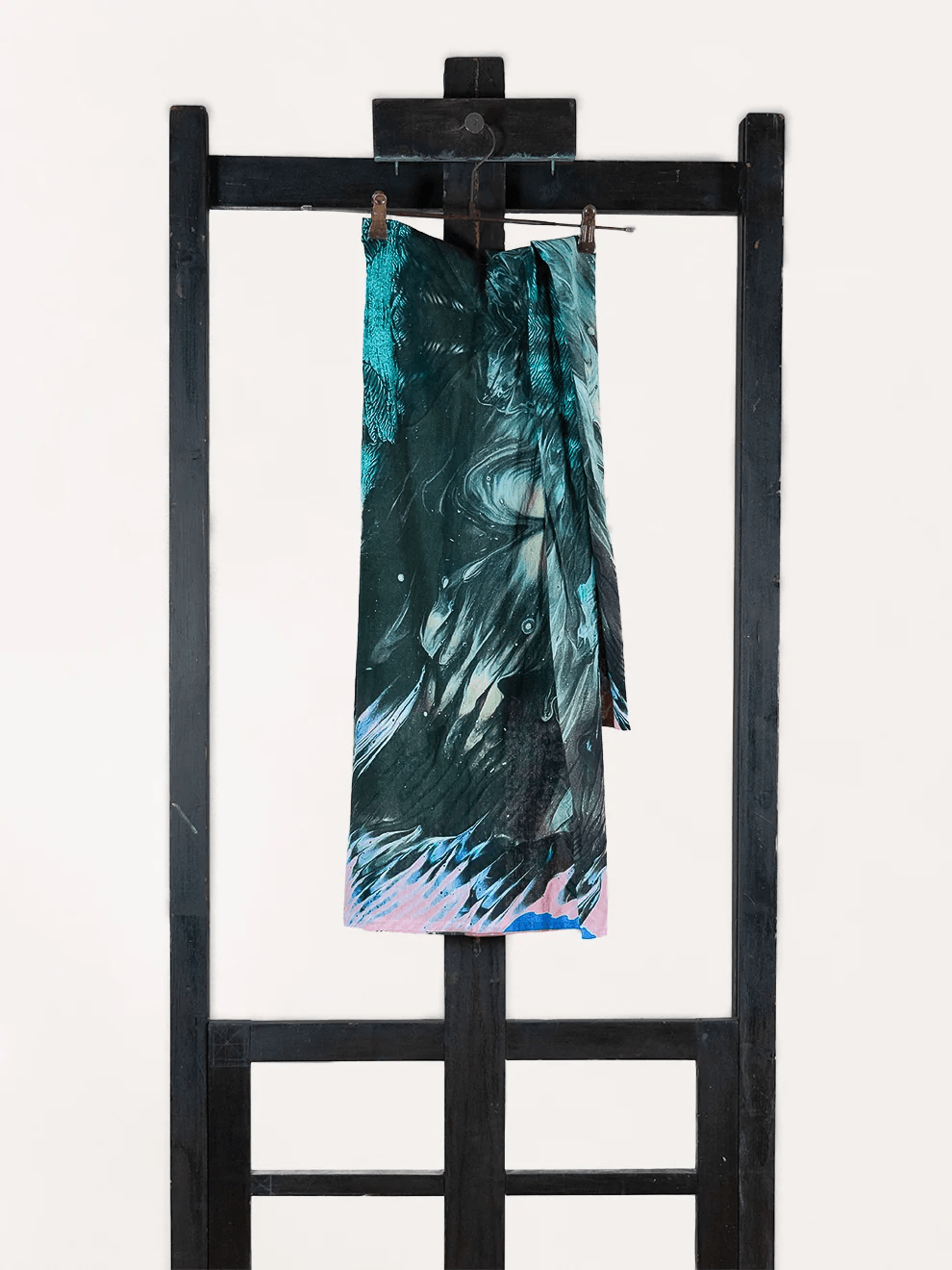 RE-GARDE Scarf 005 fine art print scarf full layout showing original painting pattern at NOUS Studio