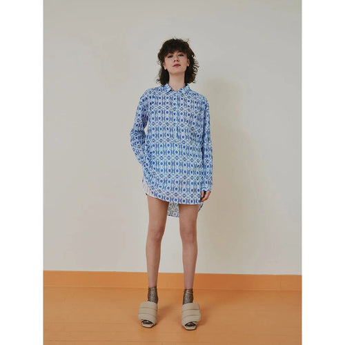 RE-GARDE Shirt 007 fine art print organic cotton shirt front view at NOUS Studio