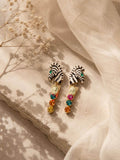 Teara Zebra Enamel Ohrringe mit Swarovski Steinen